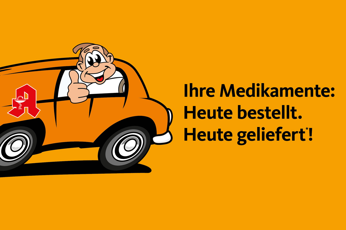 Sie können nicht raus? Kein Problem!  Wir liefern Ihnen Ihre Medikamente direkt nach Hause.